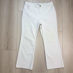 J Jill Women's 14P Ivory Stretch Corduroy Bootcut Pants Cotton Blend Casual Wear